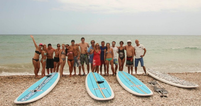 En clase de paddle surf